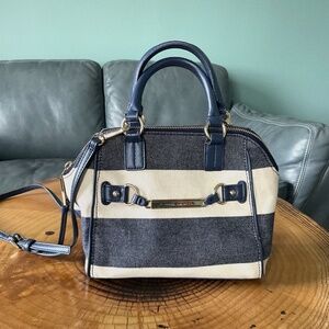 Tommy Hilfiger Fabric Handbag Navy Blue & White